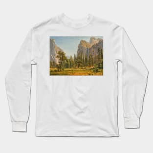 Bridal Veil Falls, Yosemite Valley, California by Albert Bierstadt Long Sleeve T-Shirt